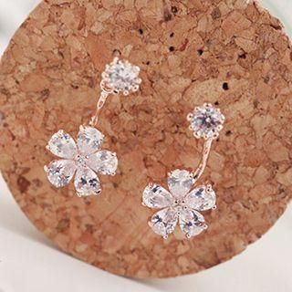 Rhinestone Floral Drop Earrings