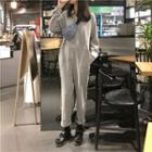 Long-sleeve Polo Jumpsuit Gray - One Size