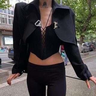 Plain Long-sleeve Crop Light Jacket