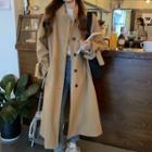 Padded Single-breasted Trench Coat Brown - One Size
