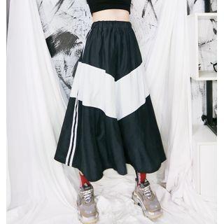 Two Tone A-line Skirt