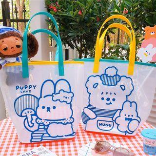 Striped Cartoon Clear Shoulder Bag