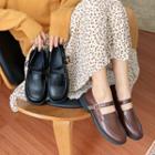 Faux Leather Block-heel Mary Jane Loafers