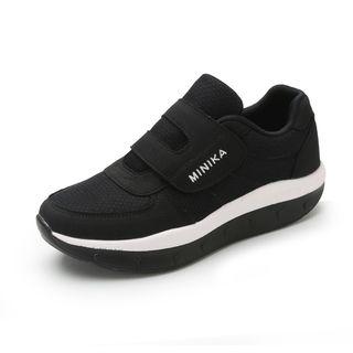 Mesh Panel Hook And Loop Sneakers