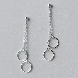 925 Sterling Silver Hoop Drop Earrings
