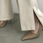 Slit Semi Boot-cut Dress Pants