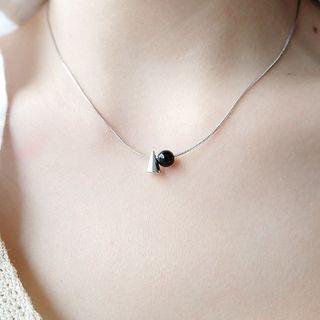 925 Sterling Silver Geometric Pendant Necklace Silver - One Size