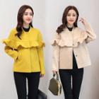 Ruffle-hem Snap-button Jacket