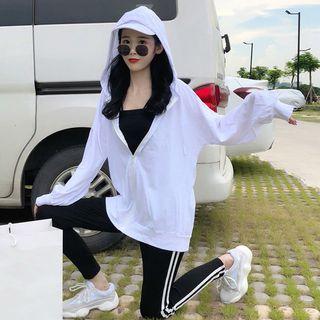 Hooded Zip Jacket / Side Stripe Leggings
