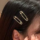 Alloy Safety Pin Hair Clip 1 Pair - Gold - One Size