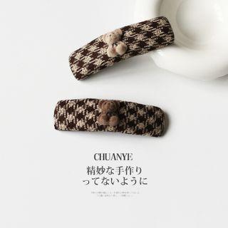 Patterned Bear Detail Hair Clip