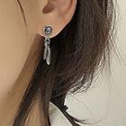 Stainless Steel Feather Dangle Earring 587 - 1 Pair - Earring - One Size
