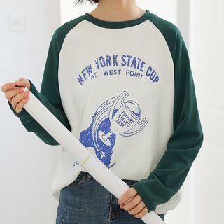 Long-sleeve Trophy Print Raglan T-shirt