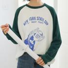 Long-sleeve Trophy Print Raglan T-shirt
