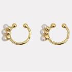 Faux Pearl Alloy Cuff Earring 1 Pair - Faux Pearl Alloy Cuff Earring - One Size