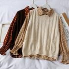 Set: Dotted Shirt + Cable-knit Vest