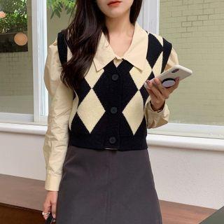 Puff-sleeve Plain Shirt Shirt - One Size