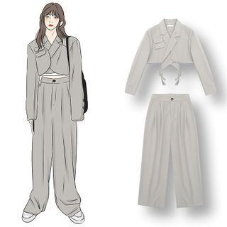 Crop Blazer / Wide Leg Pants