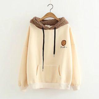 Fleece Hooded Embroidery Pullover