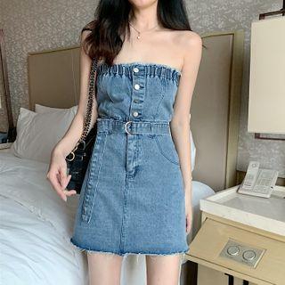 Plain Tube Denim Dress