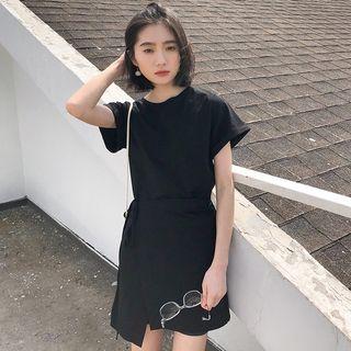 Short-sleeve Wrap T-shirt Dress