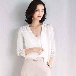 Crochet Lace Panel Cardigan