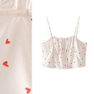 Heart Print Cropped Camisole