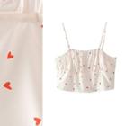 Heart Print Cropped Camisole