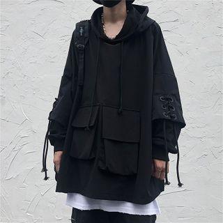 Plain Long-sleeve Pocket Hoodie