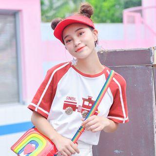 Raglan Short-sleeve Print T-shirt
