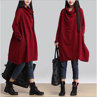 Mock-turtleneck Mini Pullover Dress