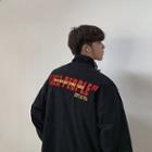 Stand-collar Embroidered Jacket With Sash