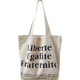 Lettering Tote Bag Liberte - Beige - One Size
