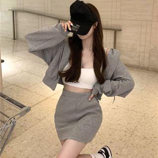 Zip-up Hoodie / Tank Top / Mini Pencil Skirt