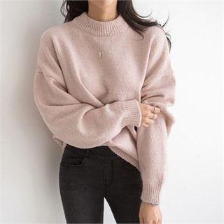 Crewneck Pointelle Detail Sweater