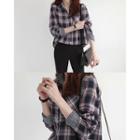 Roll-tab-sleeve Plaid Shirt
