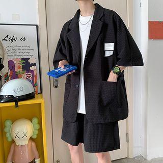 Set: Short-sleeve Applique Jacket + Shorts
