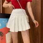 Plain Pleated Layered Skort