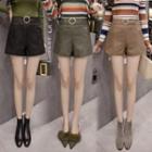 Faux-leather High-waist Shorts