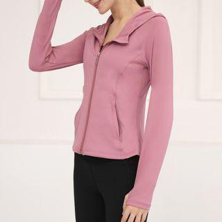 Zip-up Hooded Sports Jacket