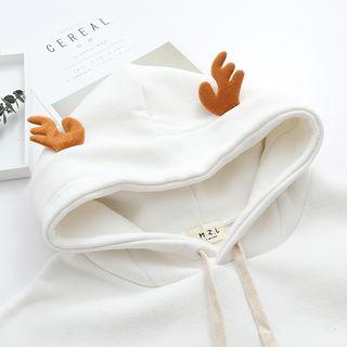 Snowflake Embroidered Antler Hoodie