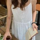Spaghetti Strap A-line Eyelet Lace Dress