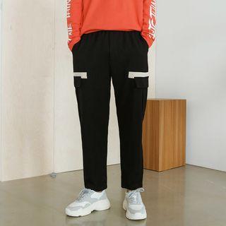 Plus Size Contrast-trim Cargo Pants