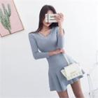 Strappy V-neck Ruffled Bodycon Dress