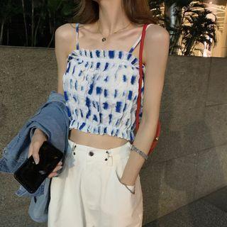 Spaghetti Strap Printed Top / Wide-leg Jeans