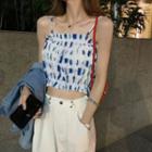 Spaghetti Strap Printed Top / Wide-leg Jeans