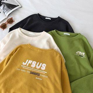 Lettering Print Long-sleeve Sweatshirt