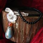 Ceramic Bead & Flower Pendant Necklace As Shown In Figure - One Size