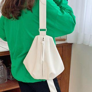 Zipped Pleather Sling Bag