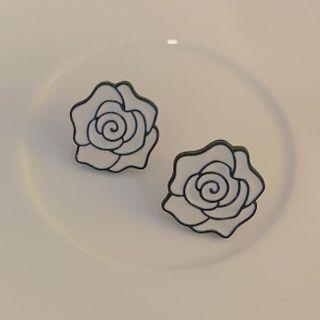 Flower Alloy Earring 1 Pair - White - One Size